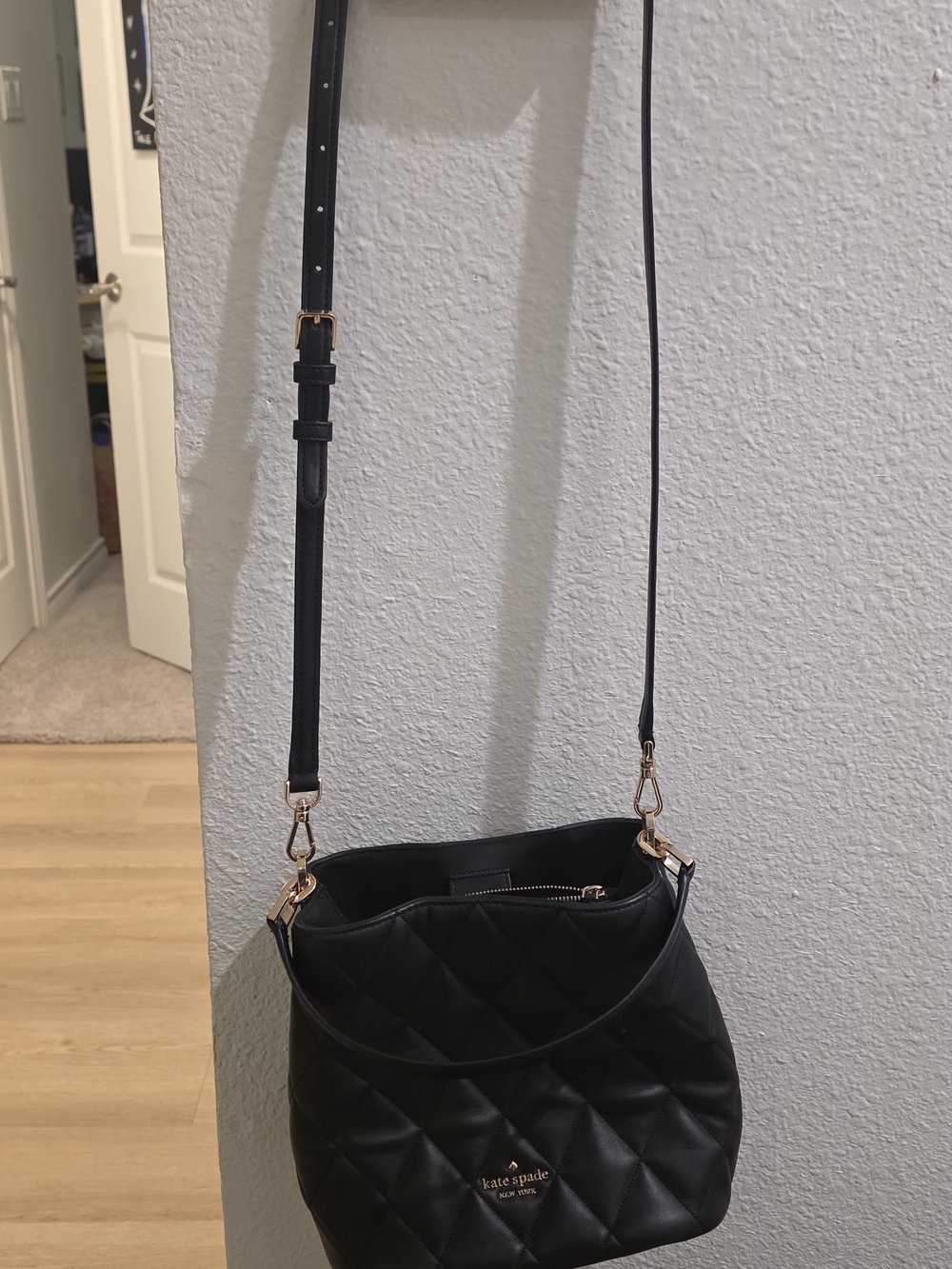 Kate Spade Black Quilted Leather Crossbody Bag
